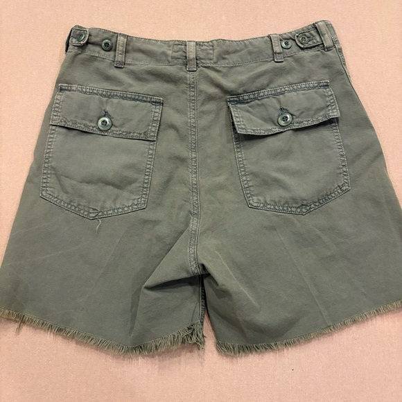 The Great Women’s 100% Cotton Cut Off Shorts Army Green Size 28 - Picture 5 of 11